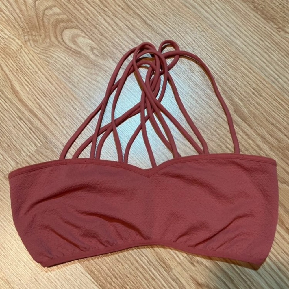 BKE Womens XS/S Rose Pink Textured‎ Seamless Caged Multi Strap Bralette Top